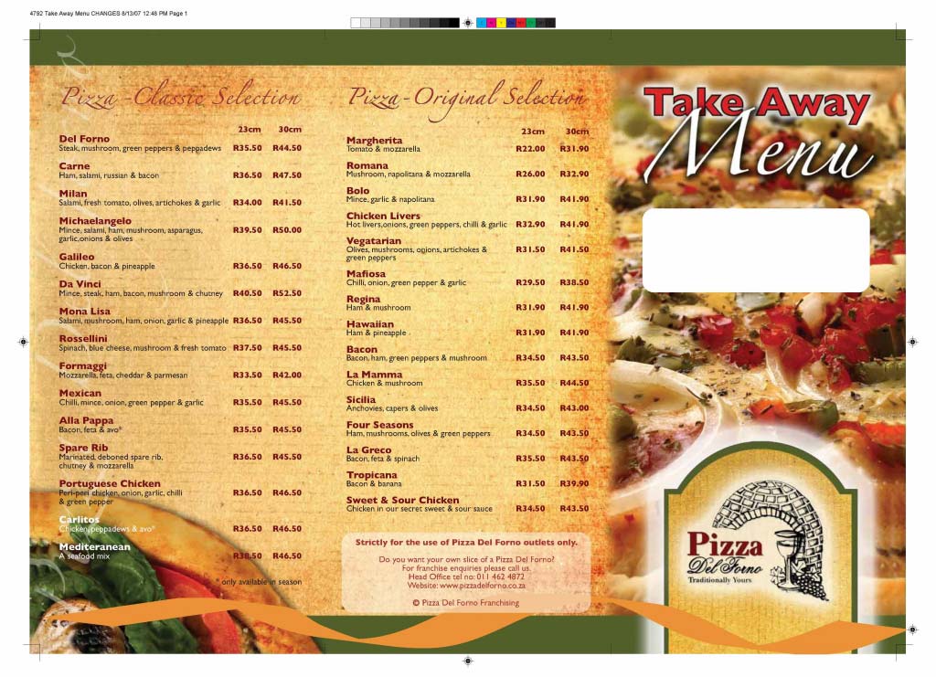 pizza menu design